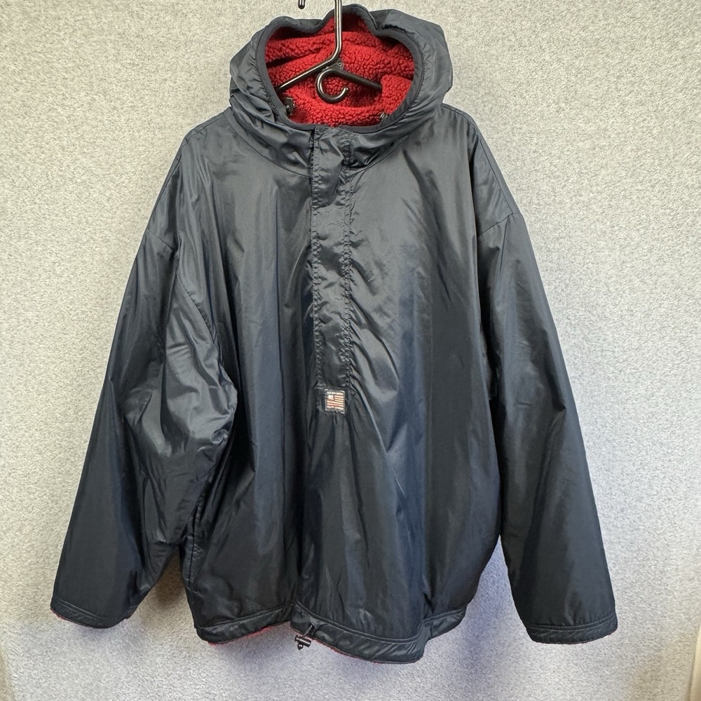 Vintage Polo Jeans Company 1/2 Zip‎ Parka Mens XXL Sherpa Fleece Nylon 90s Y2K